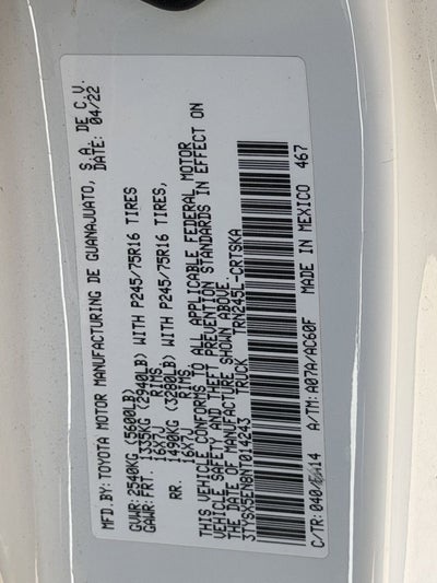 2022 Toyota Tacoma SR