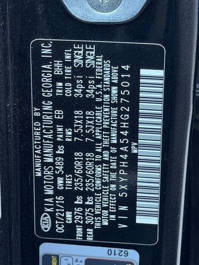 2017 Kia Sorento 3.3L EX